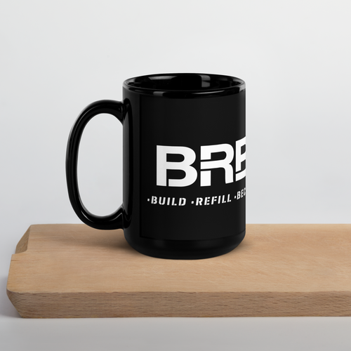 Build- Refill-Become - Black Glossy Mug